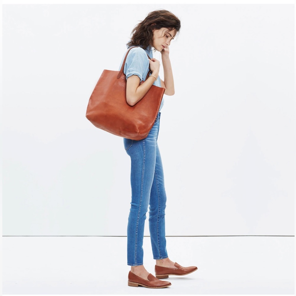 Madewell Transport Tote Brown Leather English Saddle
